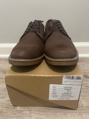 Men’s Arkbird Coffee Brown Leather Dress Shoes – Size 10.5